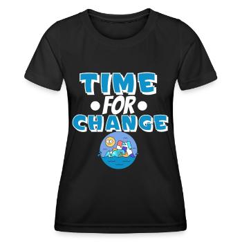 Climate change Climate protection - Women's Functional T-Shirt - black - Front - AI Model Female 172 light (172cm)