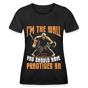 Eishockey Torwart Eishockey Torhüter - Frauen Funktions-T-Shirt - Schwarz - Vorne - AI Model Female 172 light (172cm)