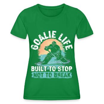 Eishockey Torwart Eishockey Torhüter - Frauen Funktions-T-Shirt - Kelly Green - Vorne - AI Model Female 172 dark (172cm)