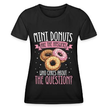 Donuts Donut - Frauen Funktions-T-Shirt - Schwarz - Vorne - AI Model Female 172 light (172cm)