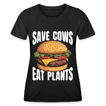 Vegetarian Burger Vegan Burger Veggie Burger - Women's Functional T-Shirt - black - Front - AI Model Female 172 light (172cm)