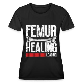 Broken femur Broken leg - Women's Functional T-Shirt - black - Front - AI Model Female 172 light (172cm)