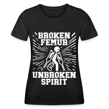 Broken femur Broken leg - Women's Functional T-Shirt - black - Front - AI Model Female 172 light (172cm)
