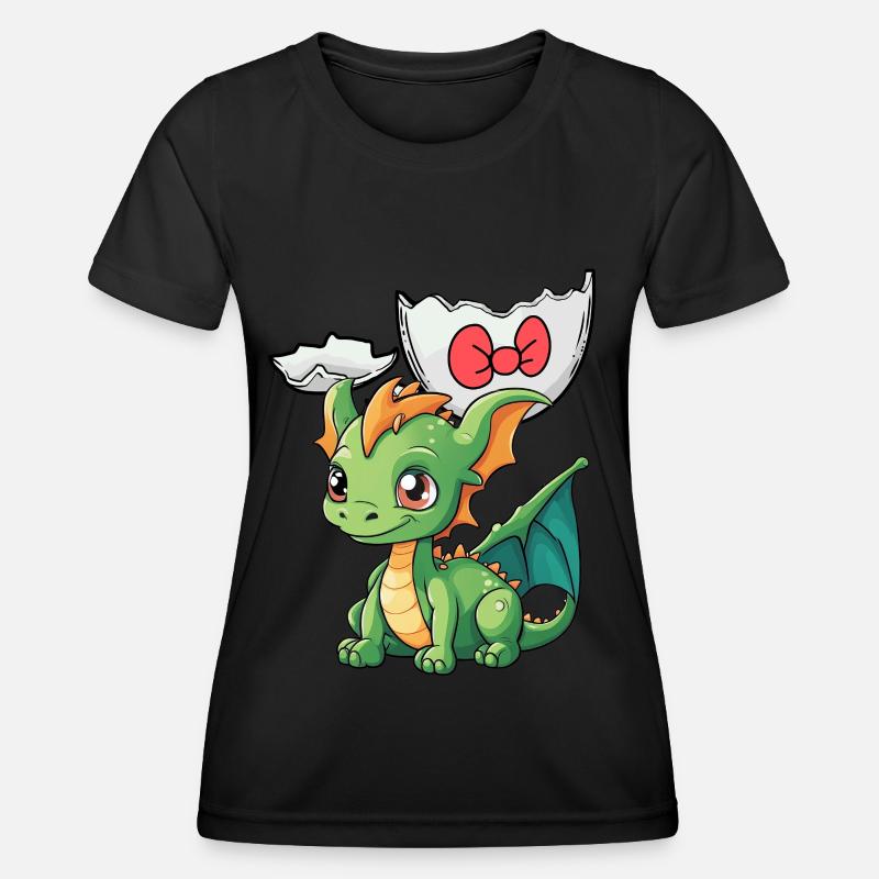 Baby Dragon Dragon Egg Eggshell Hatch Child - Women's Functional T-Shirt - black