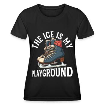 patineur patineur patin à glace patin à glace - T-shirt sport Femme - noir - Devant - AI Model Female 172 light (172cm)
