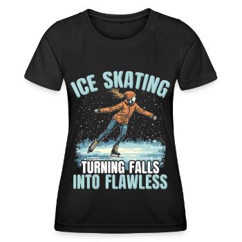 patineur patineur patin à glace patin à glace - T-shirt sport Femme - noir - Devant - AI Model Female 172 light (172cm)