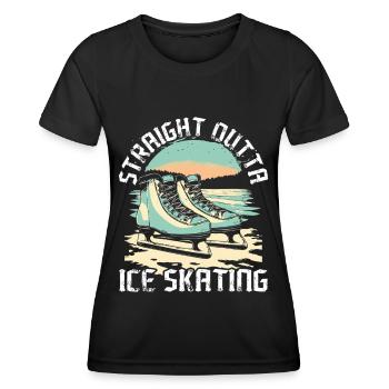 patineur patineur patin à glace patin à glace - T-shirt sport Femme - noir - Devant - AI Model Female 172 light (172cm)