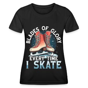 patineur patineur patin à glace patin à glace - T-shirt sport Femme - noir - Devant - AI Model Female 172 light (172cm)