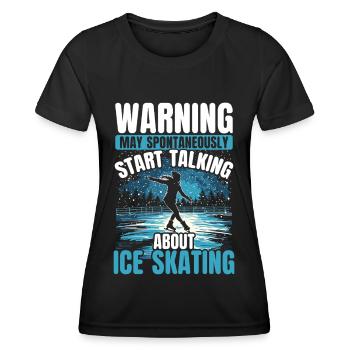 patineur patineur patin à glace patin à glace - T-shirt sport Femme - noir - Devant - AI Model Female 172 light (172cm)
