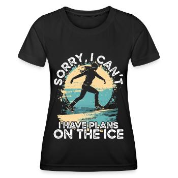 patineur patineur patin à glace patin à glace - T-shirt sport Femme - noir - Devant - AI Model Female 172 light (172cm)