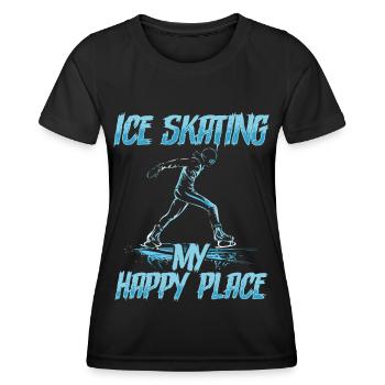 patineur patineur patin à glace patin à glace - T-shirt sport Femme - noir - Devant - AI Model Female 172 light (172cm)