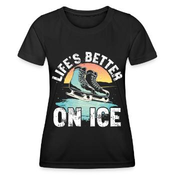 patineur patineur patin à glace patin à glace - T-shirt sport Femme - noir - Devant - AI Model Female 172 light (172cm)