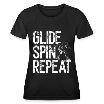 patineur patineur patin à glace patin à glace - T-shirt sport Femme - noir - Devant - AI Model Female 172 light (172cm)