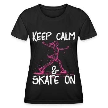 patineur patineur patin à glace patin à glace - T-shirt sport Femme - noir - Devant - AI Model Female 172 light (172cm)