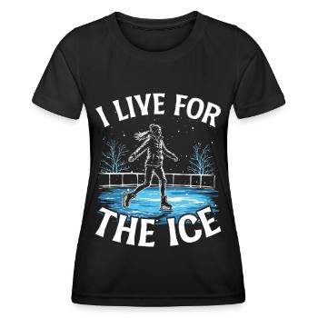 patineur patineur patin à glace patin à glace - T-shirt sport Femme - noir - Devant - AI Model Female 172 light (172cm)
