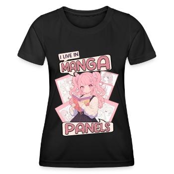 Manga Bücher Manga Liebhaber - Frauen Funktions-T-Shirt - Schwarz - Vorne - AI Model Female 172 light (172cm)