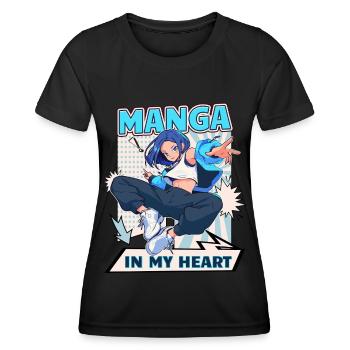 Manga Bücher Manga Liebhaber - Frauen Funktions-T-Shirt - Schwarz - Vorne - AI Model Female 172 light (172cm)