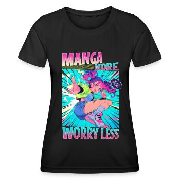 Manga Bücher Manga Liebhaber - Frauen Funktions-T-Shirt - Schwarz - Vorne - AI Model Female 172 light (172cm)