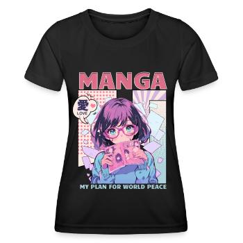 Manga Bücher Manga Liebhaber - Frauen Funktions-T-Shirt - Schwarz - Vorne - AI Model Female 172 light (172cm)