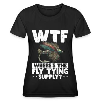 Fly Tying Fly Tying Fly Fishing Fly Fishing - Women's Functional T-Shirt - black - Front - AI Model Female 172 light (172cm)
