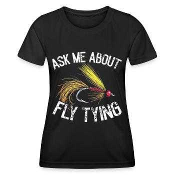 Fly Tying Fly Tying Fly Fishing Fly Fishing - Women's Functional T-Shirt - black - Front - AI Model Female 172 light (172cm)