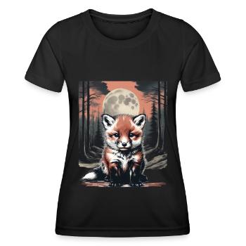 Animaux de la forêt Renard Renards Contes de fées Enfants Enfant - T-shirt sport Femme - noir - Devant - AI Model Female 172 light (172cm)