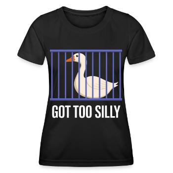 Drôle d’oie en cage - T-shirt sport Femme - noir - Devant - AI Model Female 172 light (172cm)