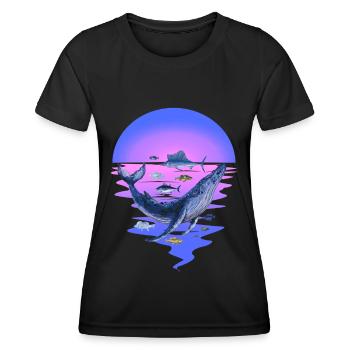 Animaux marins Mammifère marin Poisson Poisson Océan Fin - T-shirt sport Femme - noir - Devant - AI Model Female 172 light (172cm)