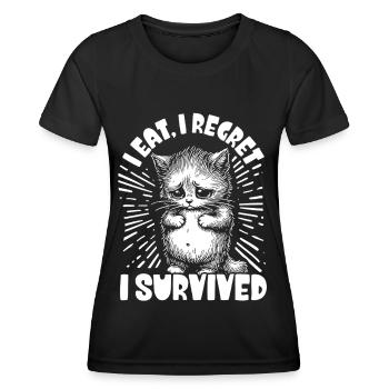 Douleur à l’estomac Survivant Douleur à l’estomac - T-shirt sport Femme - noir - Devant - AI Model Female 172 light (172cm)