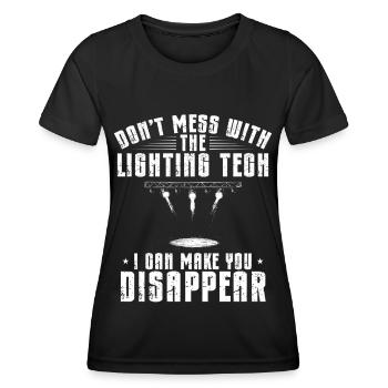 Lighting technician Lighting technician Lighting technology - Women's Functional T-Shirt - black - Front - AI Model Female 172 light (172cm)