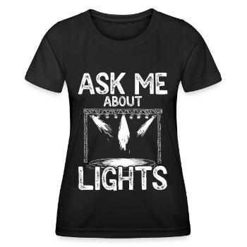 Lighting technician Lighting technician Lighting technology - Women's Functional T-Shirt - black - Front - AI Model Female 172 light (172cm)