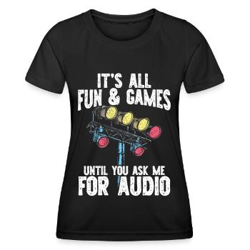 Lighting technician Lighting technician Lighting technology - Women's Functional T-Shirt - black - Front - AI Model Female 172 light (172cm)