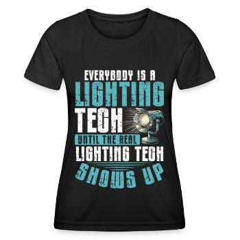 Lighting technician Lighting technician Lighting technology - Women's Functional T-Shirt - black - Front - AI Model Female 172 light (172cm)