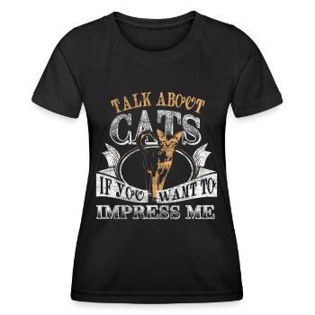 Chat Chats - T-shirt sport Femme - noir - Devant - AI Model Female 172 light (172cm)