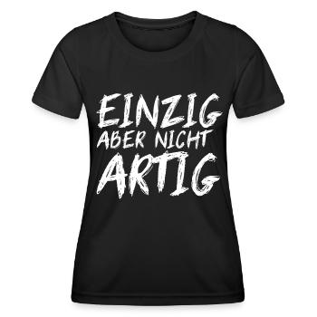 EINZIG aber nicht ARTIG - Frauen Funktions-T-Shirt - Schwarz - Vorne - AI Model Female 172 light (172cm)