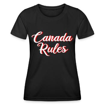 CANADA RULES - Women's Functional T-Shirt - black - Front - AI Model Female 172 light (172cm)