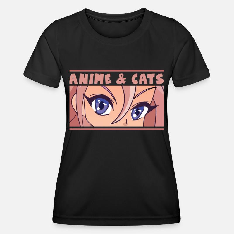 Anime & Cats - Women's Functional T-Shirt - black