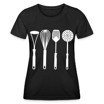 Kitchen utensils - Women's Functional T-Shirt - black - Front - AI Model Female 172 light (172cm)