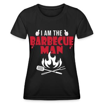 i am the barbecue man BBQ - T-shirt sport Femme - noir - Devant - AI Model Female 172 light (172cm)