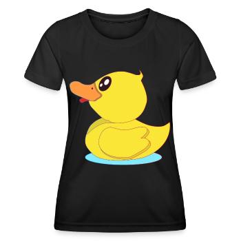 Kleine Gummi Ente - Frauen Funktions-T-Shirt - Schwarz - Vorne - AI Model Female 172 light (172cm)