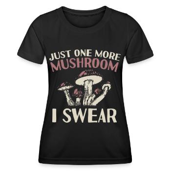 Plus qu’un champignon je le jure - Champignons Cadeaux - T-shirt sport Femme - noir - Devant - AI Model Female 172 light (172cm)