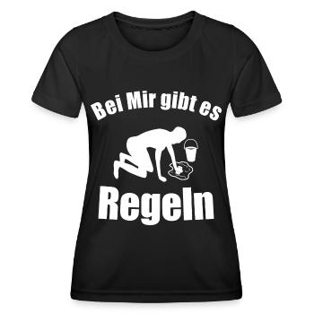 Bei mir gibt es Regeln - Frauen Funktions-T-Shirt - Schwarz - Vorne - AI Model Female 172 light (172cm)