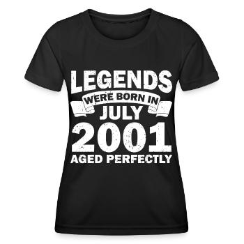 21. Geburtstag Juli Jahrgang 2001 Geschenkidee - Frauen Funktions-T-Shirt - Schwarz - Vorne - AI Model Female 172 light (172cm)