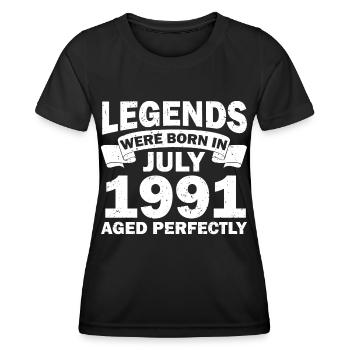31ème anniversaire Juillet né 1991 Idée cadeau - T-shirt sport Femme - noir - Devant - AI Model Female 172 light (172cm)