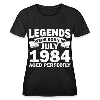 38ème anniversaire Juillet né 1984 Idée cadeau - T-shirt sport Femme - noir - Devant - AI Model Female 172 light (172cm)