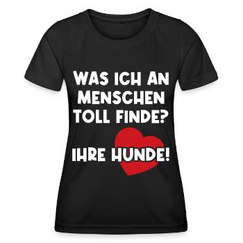 An Menschen mag ich ihre Hunde! - Frauen Funktions-T-Shirt - Schwarz - Vorne - AI Model Female 172 light (172cm)
