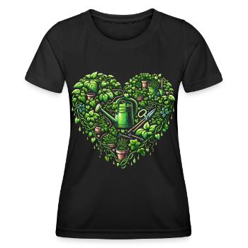 Houseplant Heart - Women's Functional T-Shirt - black - Front - AI Model Female 172 light (172cm)
