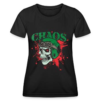 Totenkopf - Frauen Funktions-T-Shirt - Schwarz - Vorne - AI Model Female 172 light (172cm)