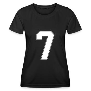 7 Jahre Trikotnummer 7 - Frauen Funktions-T-Shirt - Schwarz - Vorne - AI Model Female 172 light (172cm)