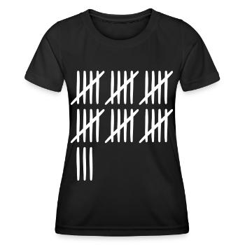 33 Anniversaire Liste-barres - 33 ans - T-shirt sport Femme - noir - Devant - AI Model Female 172 light (172cm)